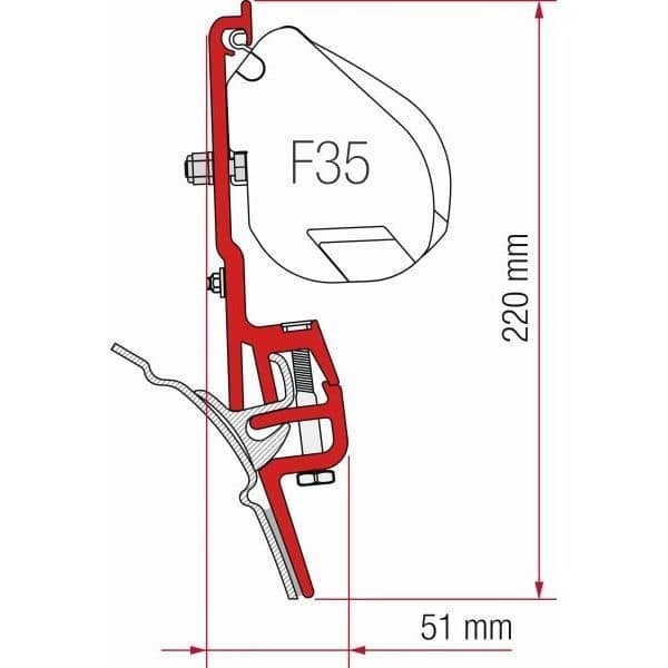 Адаптер Fiamma F35 Pro за VW T4, 2 части