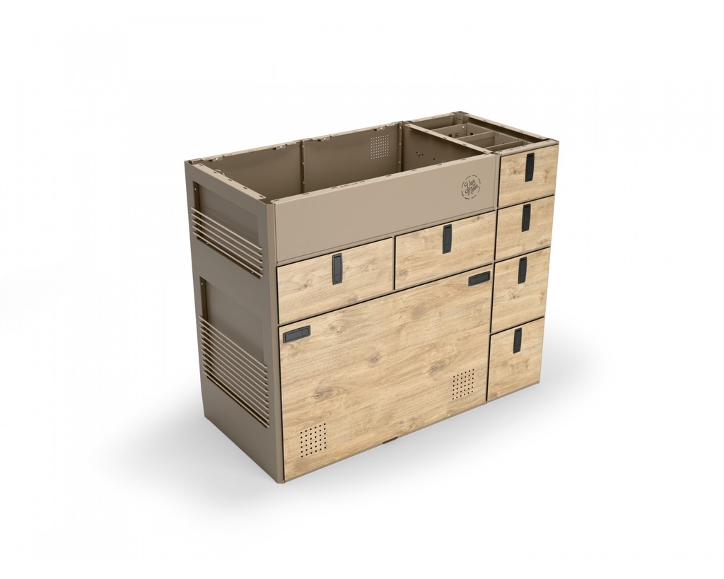 Кухненски модул Moon Kitchen Solid Model 8, RAL 9001, HPL фронтове