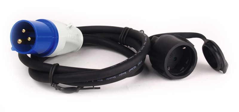 CEE adapter cable: shockproof coupling/CEE plug