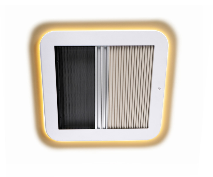 Покривен люк Carbest, 400x400 мм, с вградени щора, мрежа против комари и LED осветление