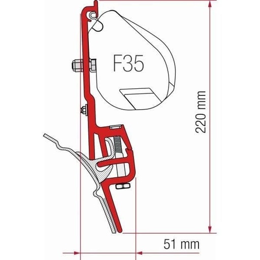 Адаптер Fiamma F35 Pro за VW T4, 2 части